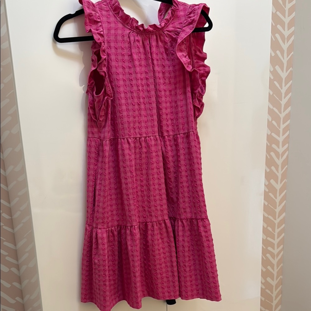 Pink gingham anthro dress